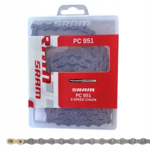 ORYGINALNY Łańcuch rowerowy SRAM PC951 9s 9 rzędowy 114 ogniw + SPINKA BOX