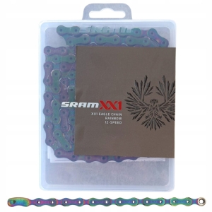 ORYGINALNY łańcuch rowerowy SRAM XX1 EAGLE 12s 126 ogniw RAINBOW SPINKA BOX