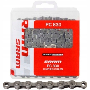 ORYGINALNY łańcuch rowerowy SRAM PC 830 8 rzędowy 8s 114 ogniw + SPINKA BOX