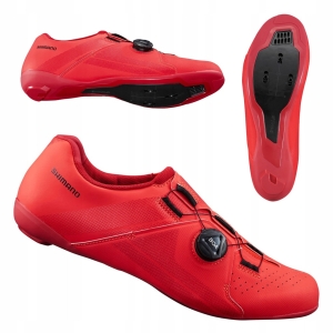 Buty rowerowe SZOSOWE SPD SHIMANO SH-RC300 RC3 r. 44 BOA sztywne CZERWONE