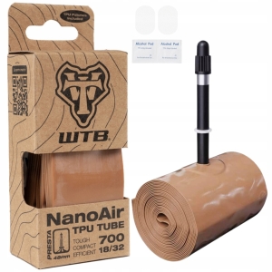 Dętka rowerowa TPU WTB 28" szosowa 700x18/32C Presta SV FV 48mm + łatki BOX