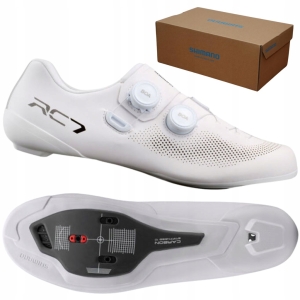Buty rowerowe szosowe SHIMANO SH-RC703 RC7 SPD r. 46 BIAŁE BOA x2 SZTYWNE