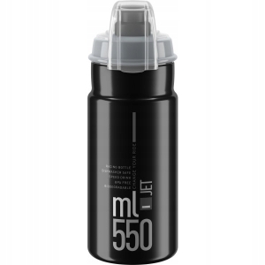 Bidon rowerowy z POKRYWKĄ ELITE JET PLUS 550 ml czarny BPA FREE