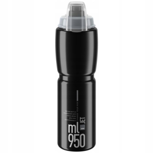 Bidon rowerowy z POKRYWKĄ ELITE JET PLUS 950 ml czarny BPA FREE