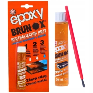 BRUNOX EPOXY 30 ml NEUTRALIZATOR RDZY ODRDZEWIACZ NA RDZĘ + PĘDZELEK