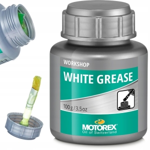 MOTOREX WHITE GREASE SMAR LITOWY z pędzelkiem do łożysk rowerowych 100 g